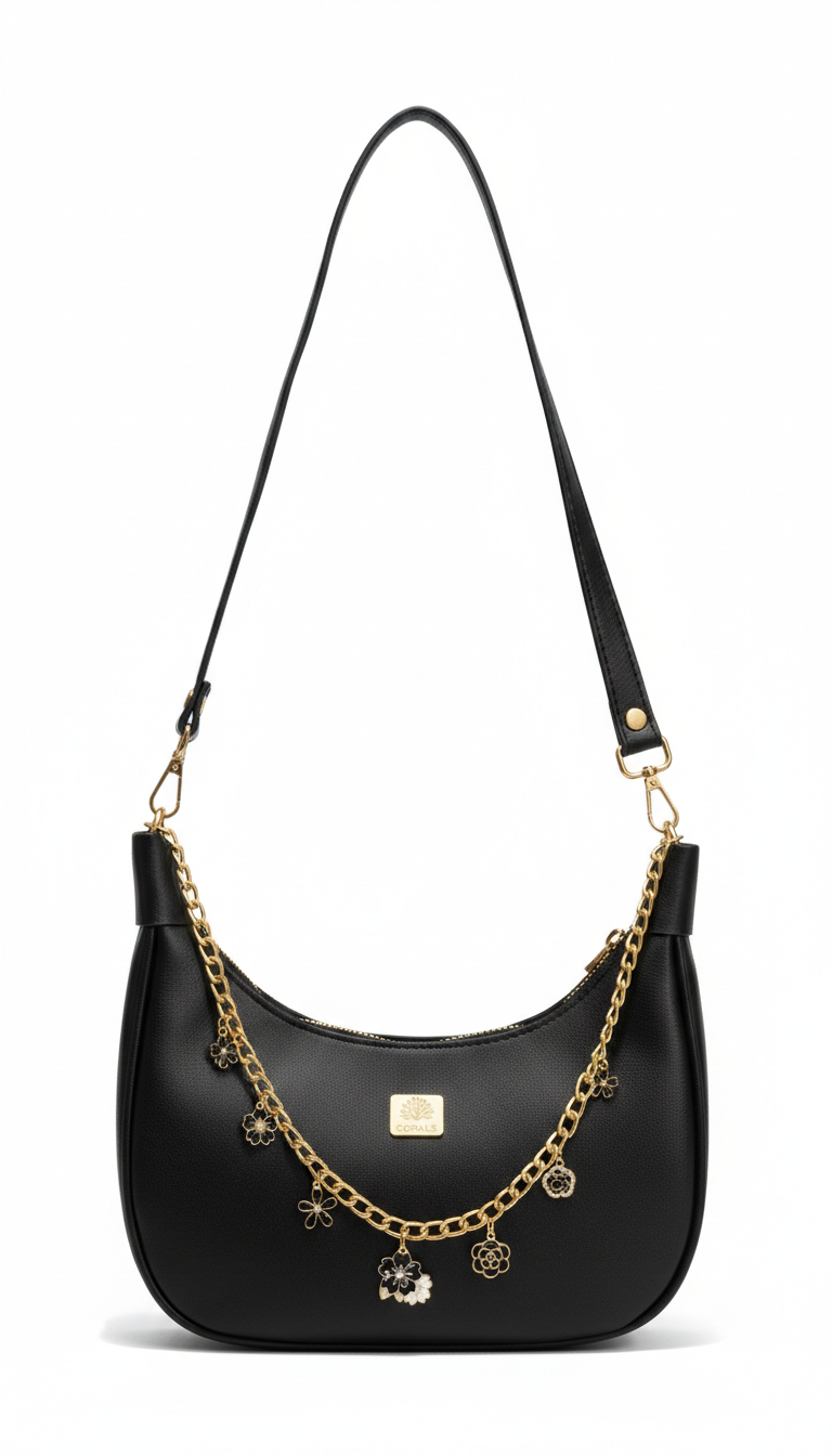 Black Blossom HOBO Bag