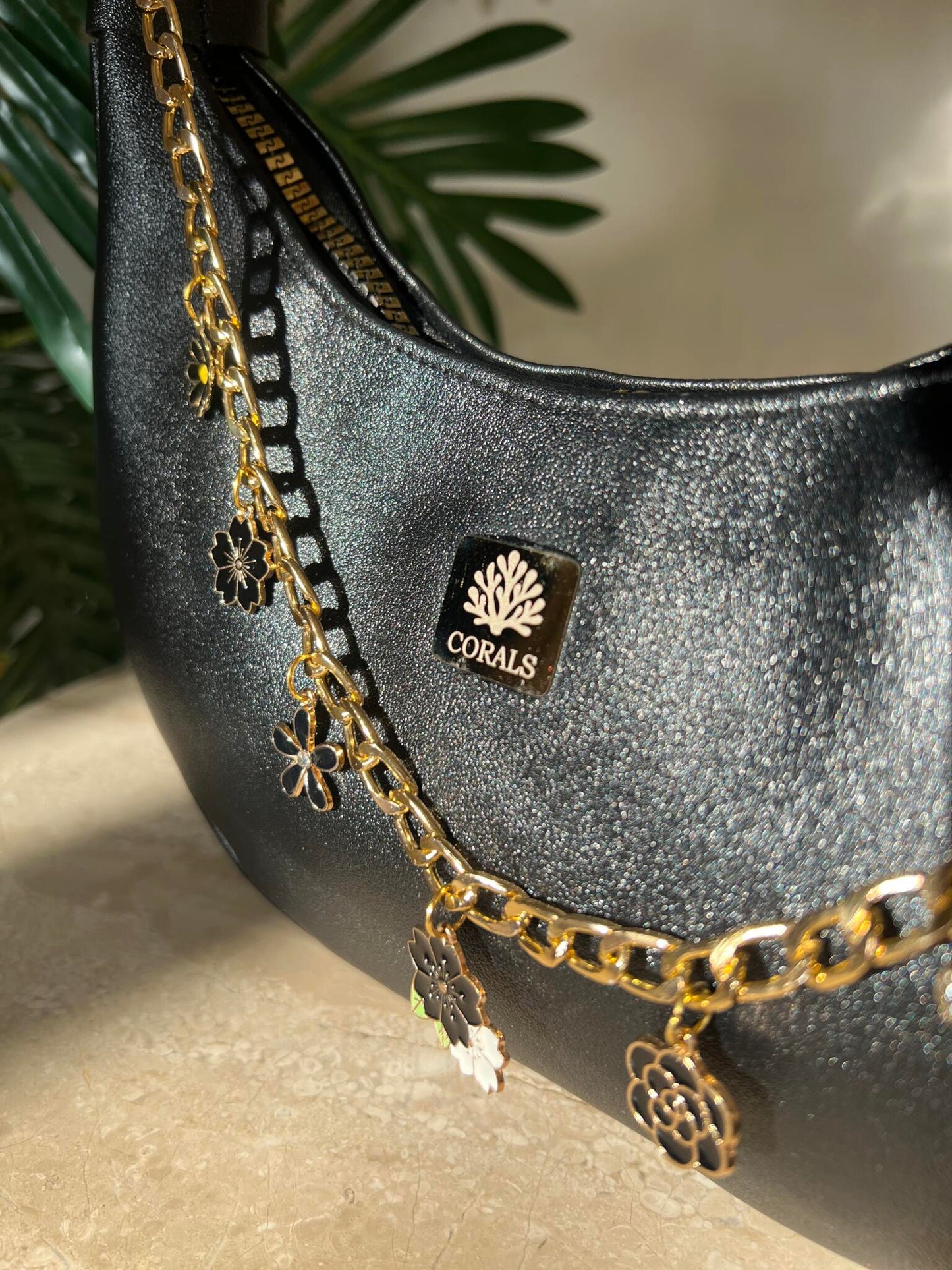 Black Blossom HOBO Bag