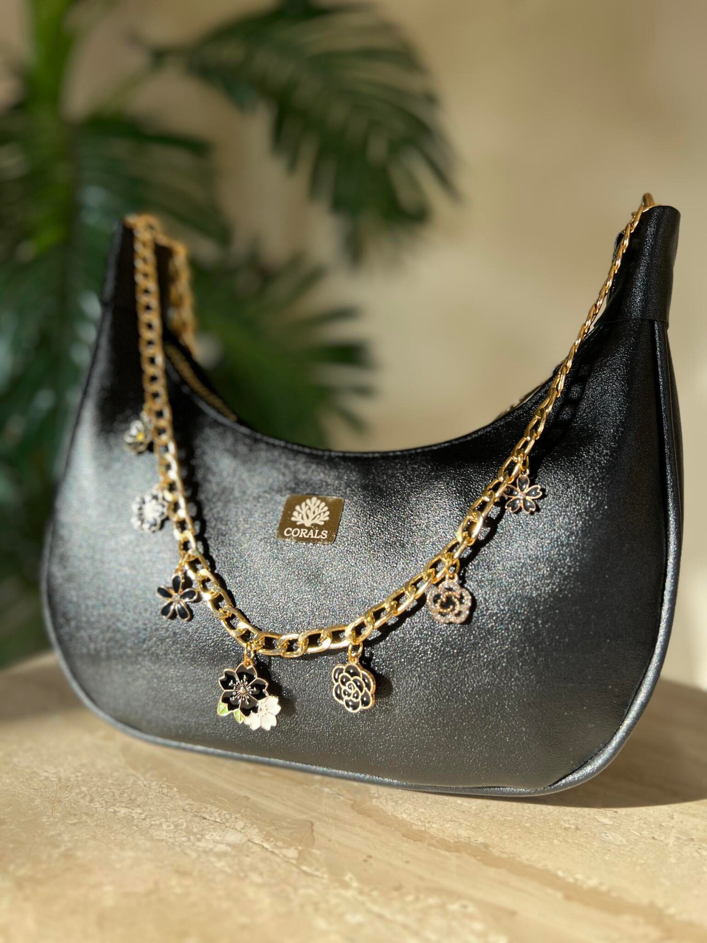 Black Blossom HOBO Bag