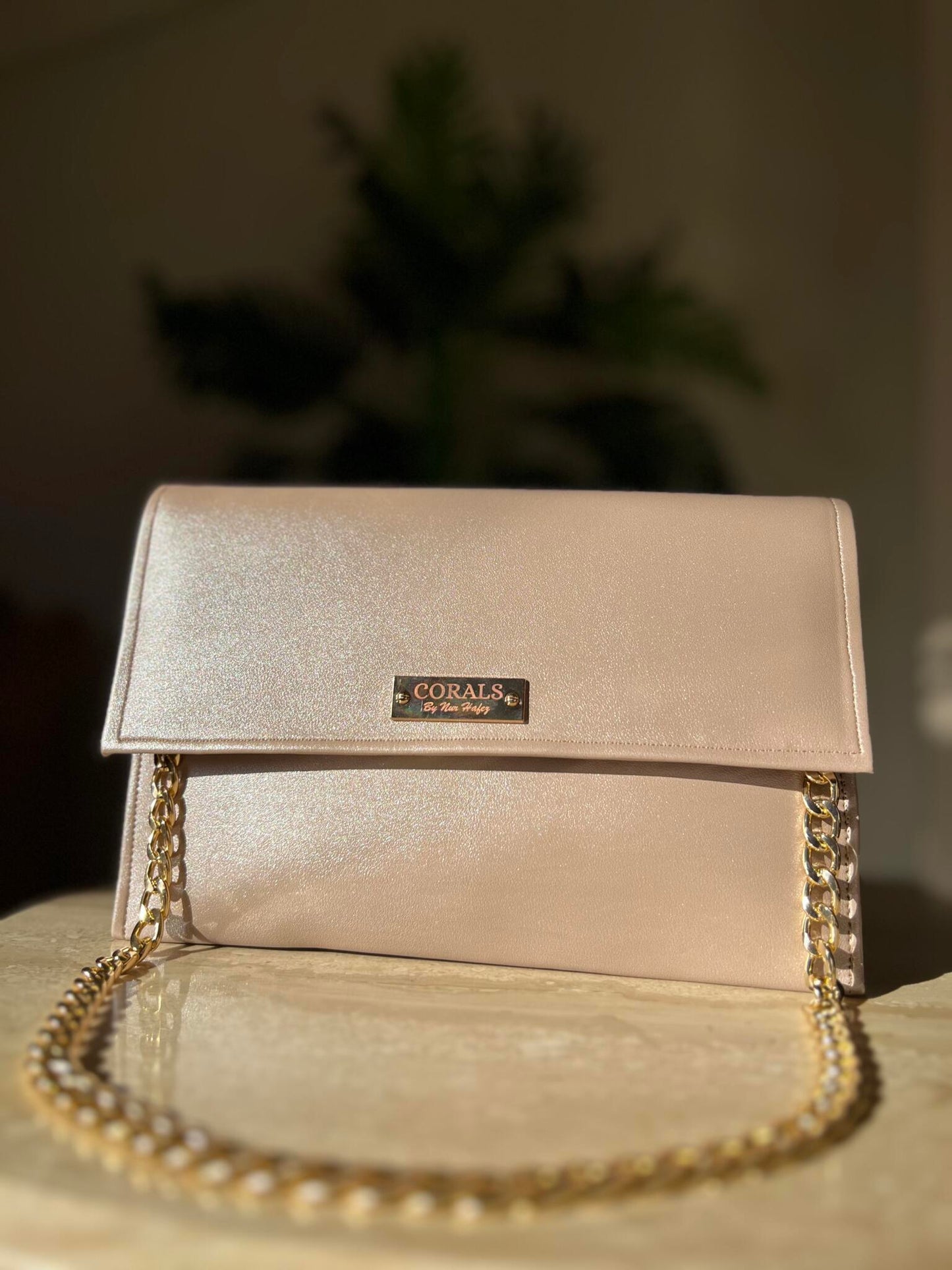 Shimmer plush clutch