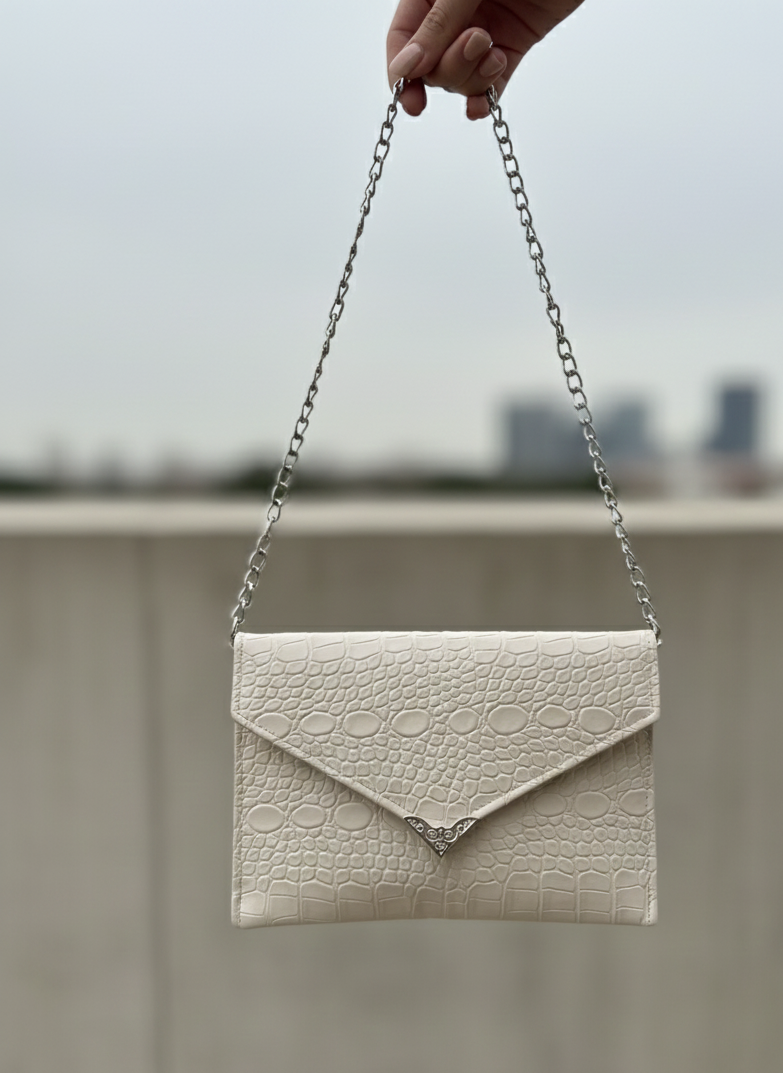Pearly Croc Envelope Luxe