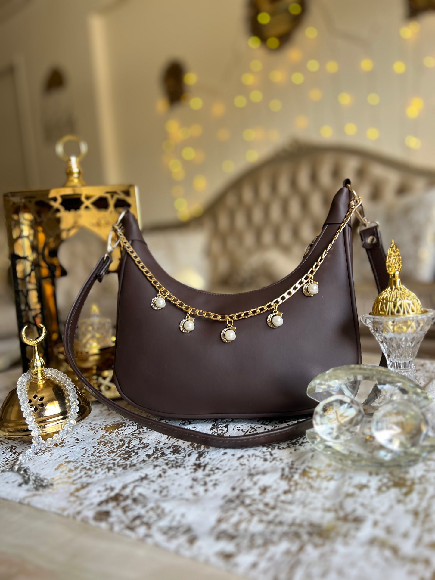 Mocha Pearl Hobo Bag