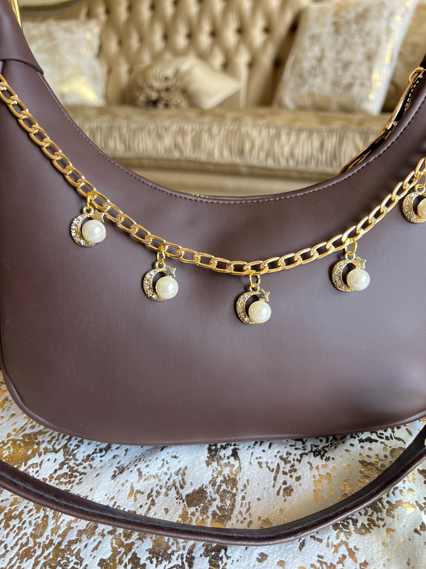 Mocha Pearl Hobo Bag