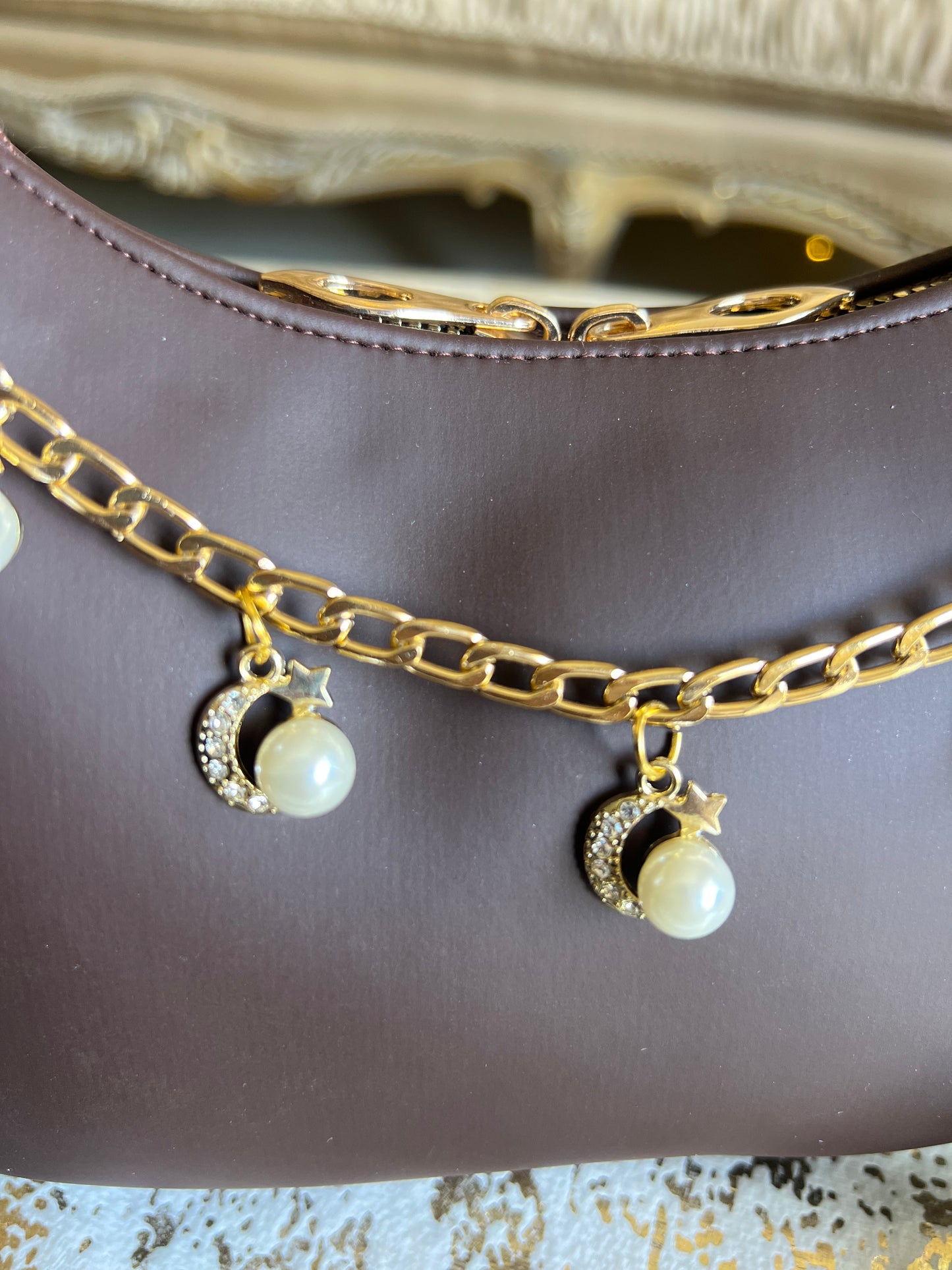 Mocha Pearl Hobo Bag
