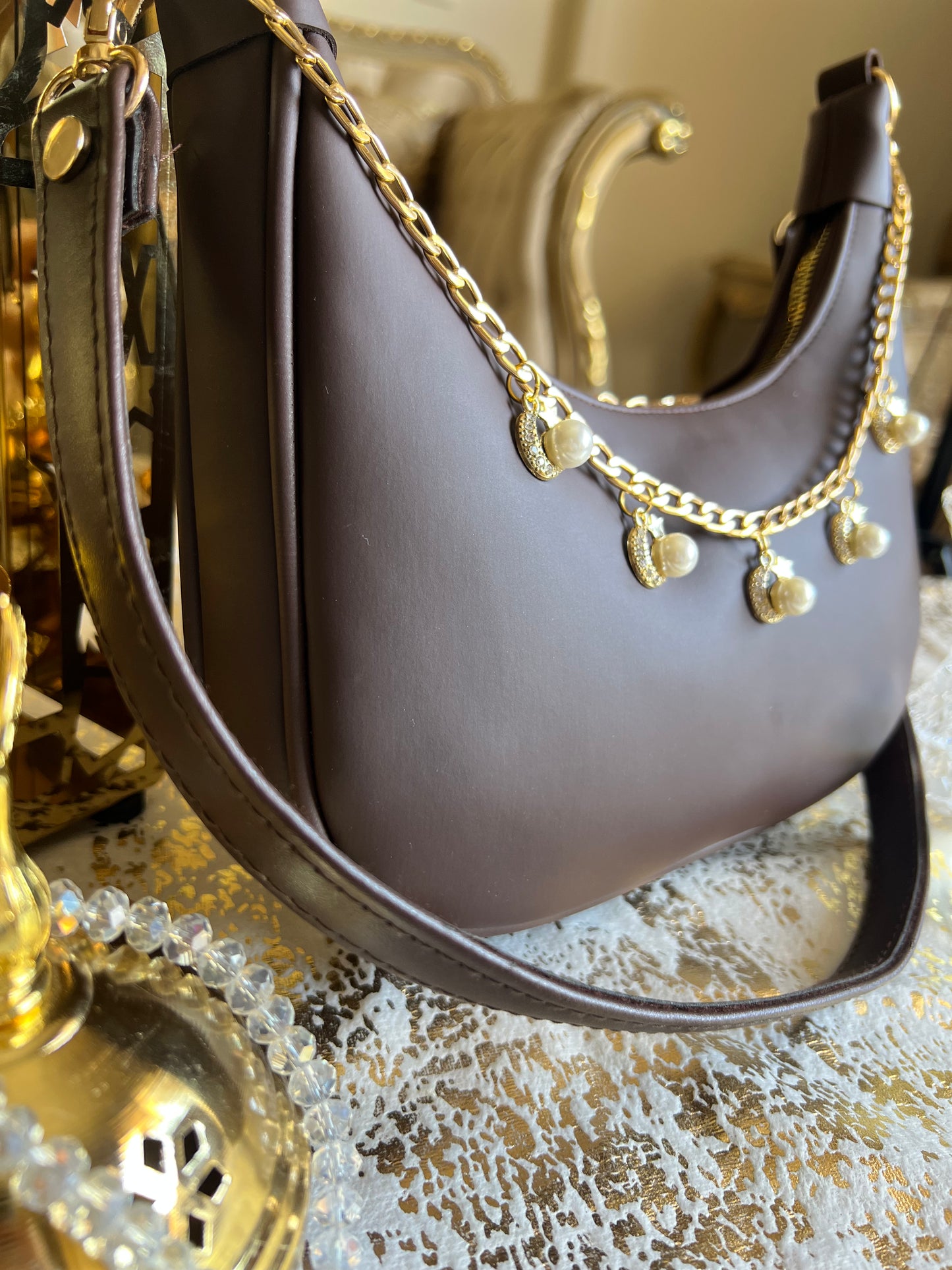 Mocha Pearl Hobo Bag