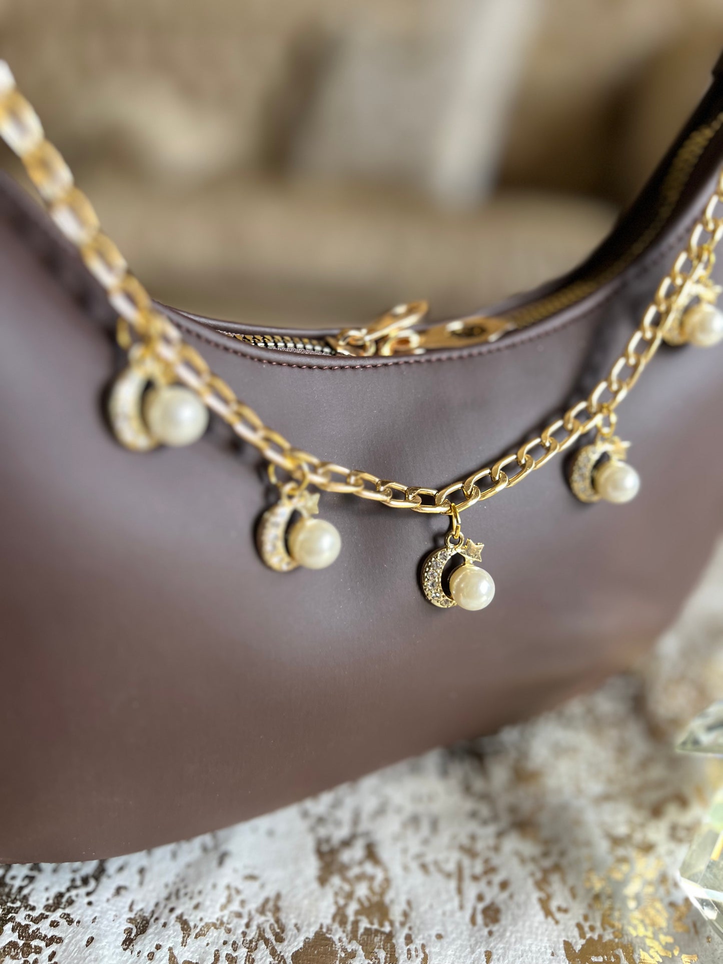 Mocha Pearl Hobo Bag